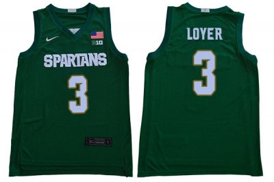 Men Foster Loyer Michigan State Spartans #3 Nike NCAA 2019-20 Green Authentic College Stitched Basketball Jersey XP50S32AO